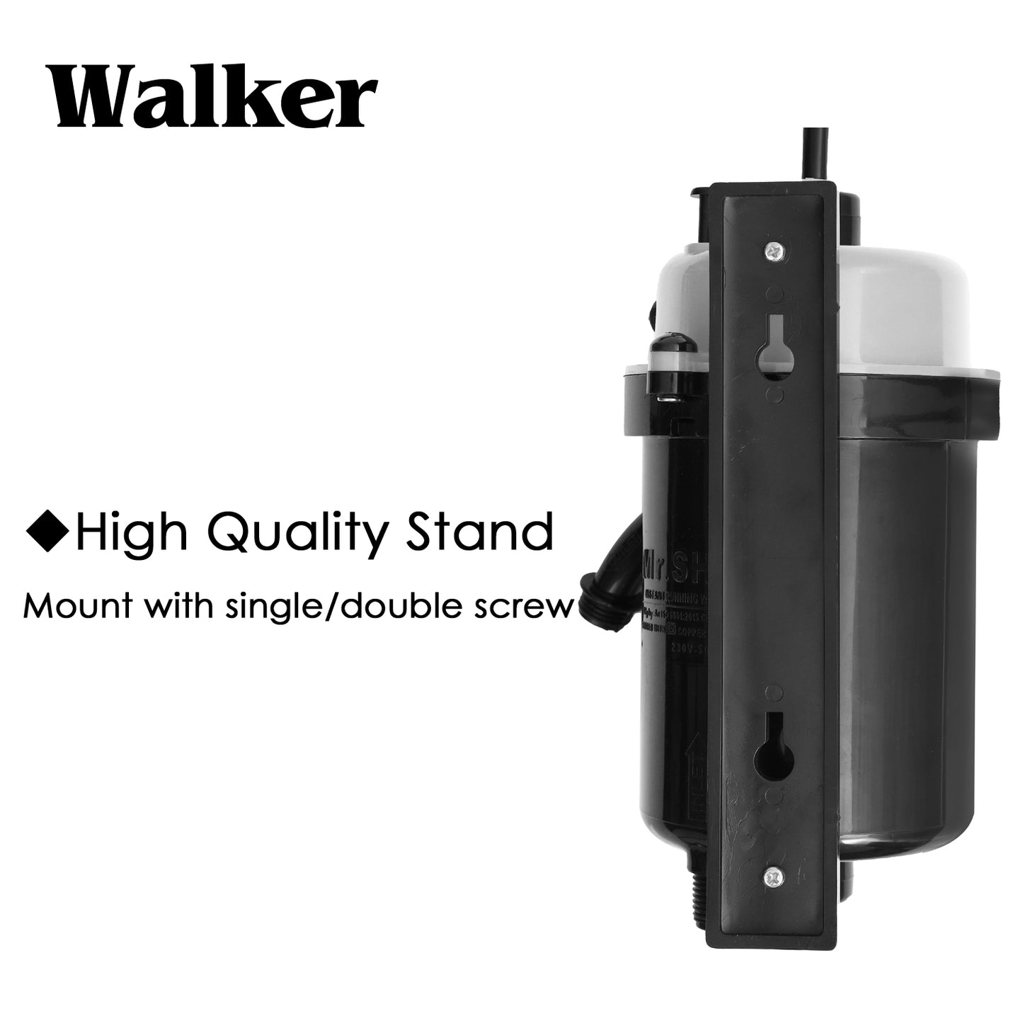 Mr.SHOT® 2.0 Walker | India's 1st Dual Thermostat Screwless Instant Water Heater | Metallic Grey