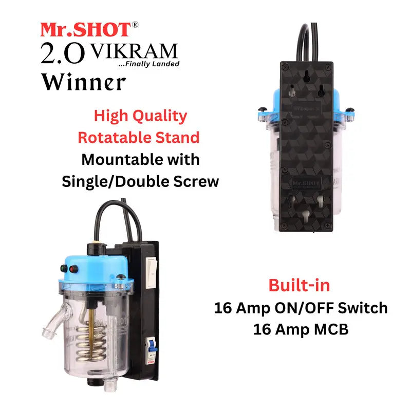 Mr.SHOT® Vikram Winner | Transparent flagship model with ON/OFF switch and MCB | BLUE