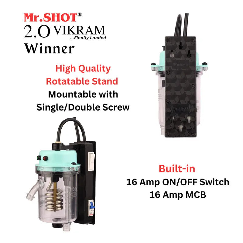 Mr.SHOT® Vikram Winner | Transparent flagship model with ON/OFF switch and MCB | GREEN