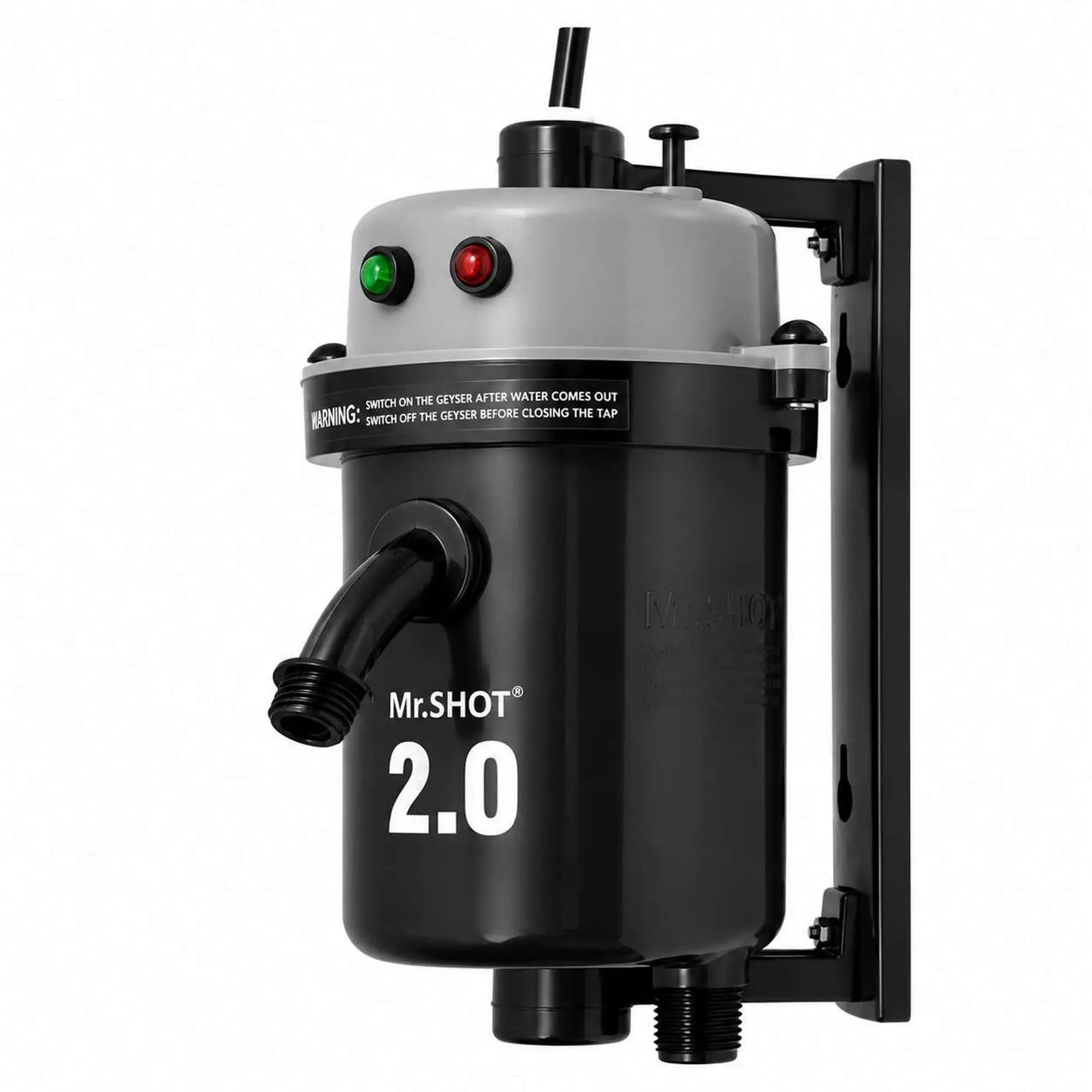 Mr.SHOT® 2.0 Walker | India's 1st Dual Thermostat Screwless Instant Water Heater | Dark Grey