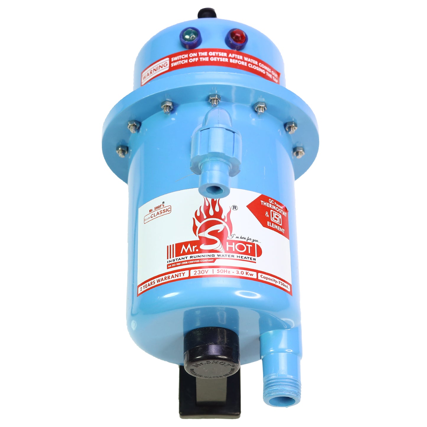Mr.SHOT® Classic | Premium 3000W instant water heater with durable ABS body | Blue