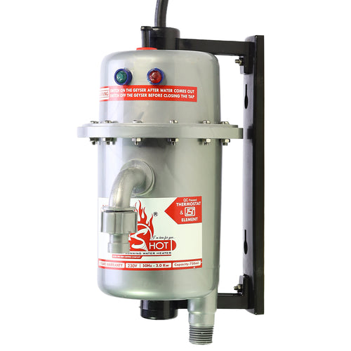 Mr.SHOT® Classic | Premium 3000W instant water heater with durable ABS body | Metallic Grey