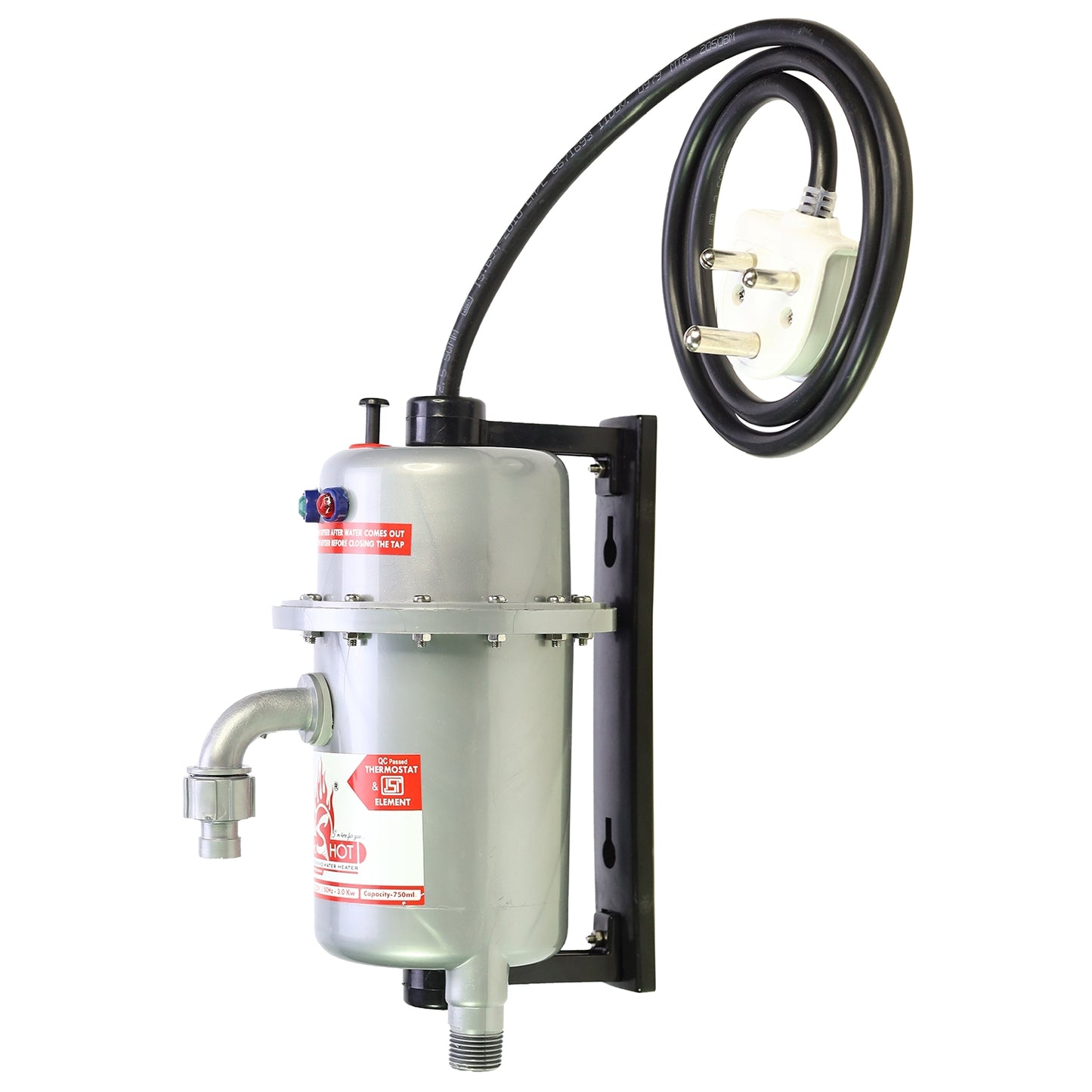 Mr.SHOT® Classic | Premium 3000W instant water heater with durable ABS body | Metallic Grey