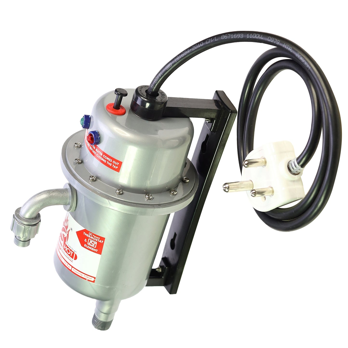 Mr.SHOT® Classic | Premium 3000W instant water heater with durable ABS body | Metallic Grey