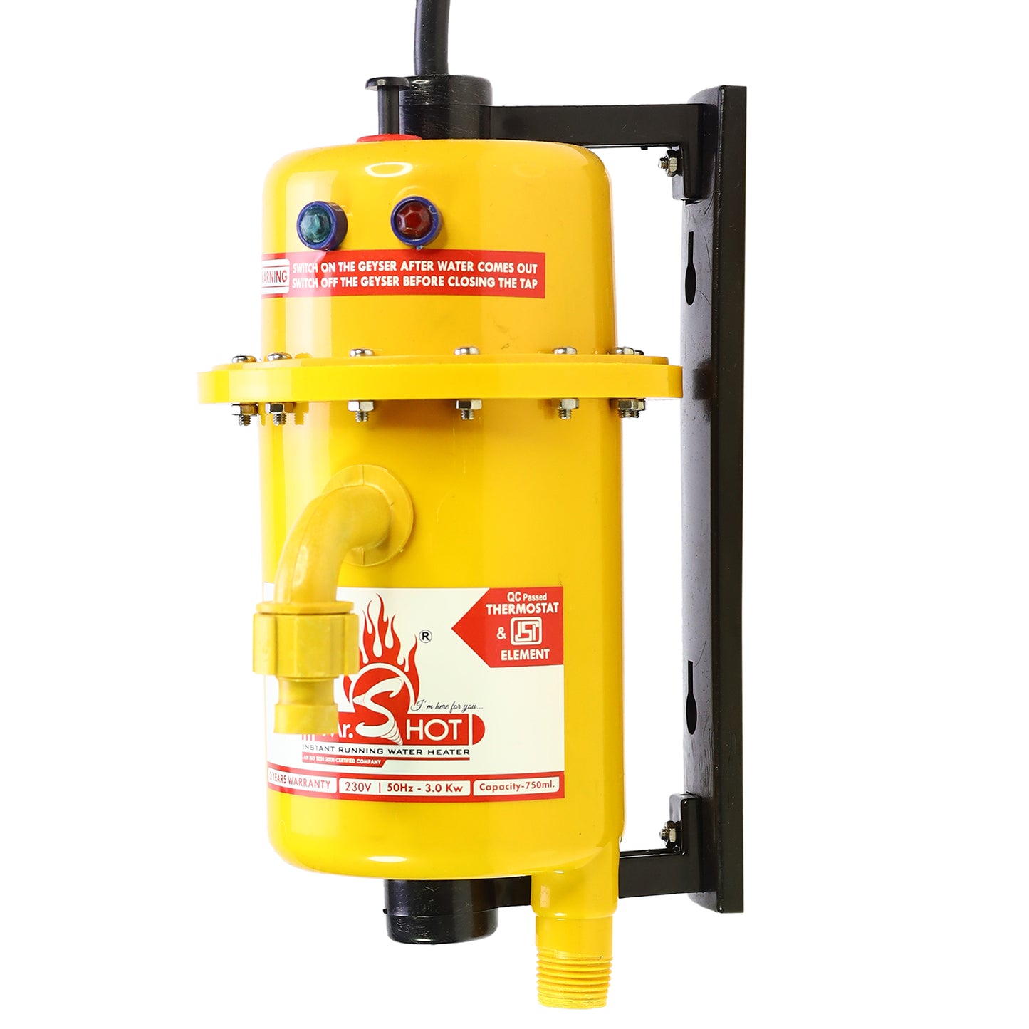 Mr.SHOT® Classic | Premium 3000W instant water heater with durable ABS body | Orange
