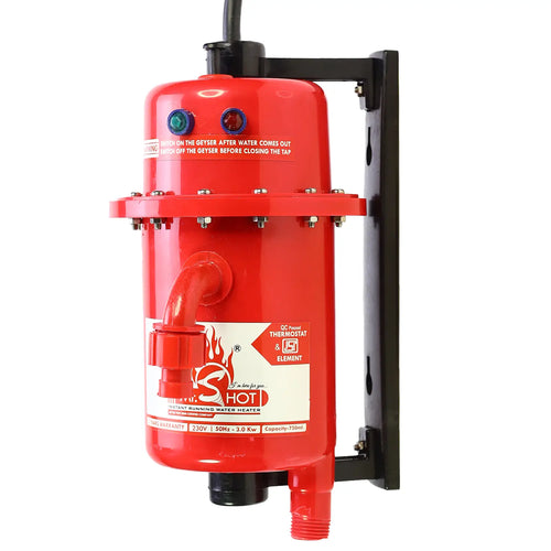 Mr.SHOT® Classic | Premium 3000W instant water heater with durable ABS body | Red Color