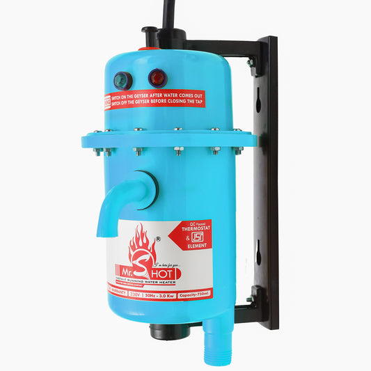 Mr.SHOT® Economy | 2800W instant water heater with 180° rotatable back stand for flexible installation | Blue