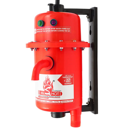 Mr.SHOT® Economy | 2800W instant water heater with 180° rotatable back stand for flexible installation | Red