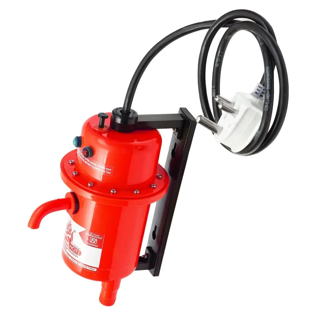 Mr.SHOT® Economy | 2800W instant water heater with 180° rotatable back stand for flexible installation | Red