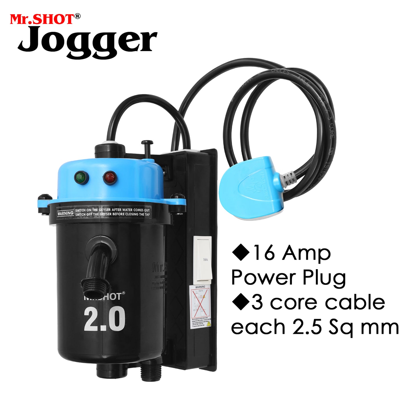Mr.SHOT® 2.0 Jogger | Dual Thermostat model with built-in ON/OFF switch | BLUE