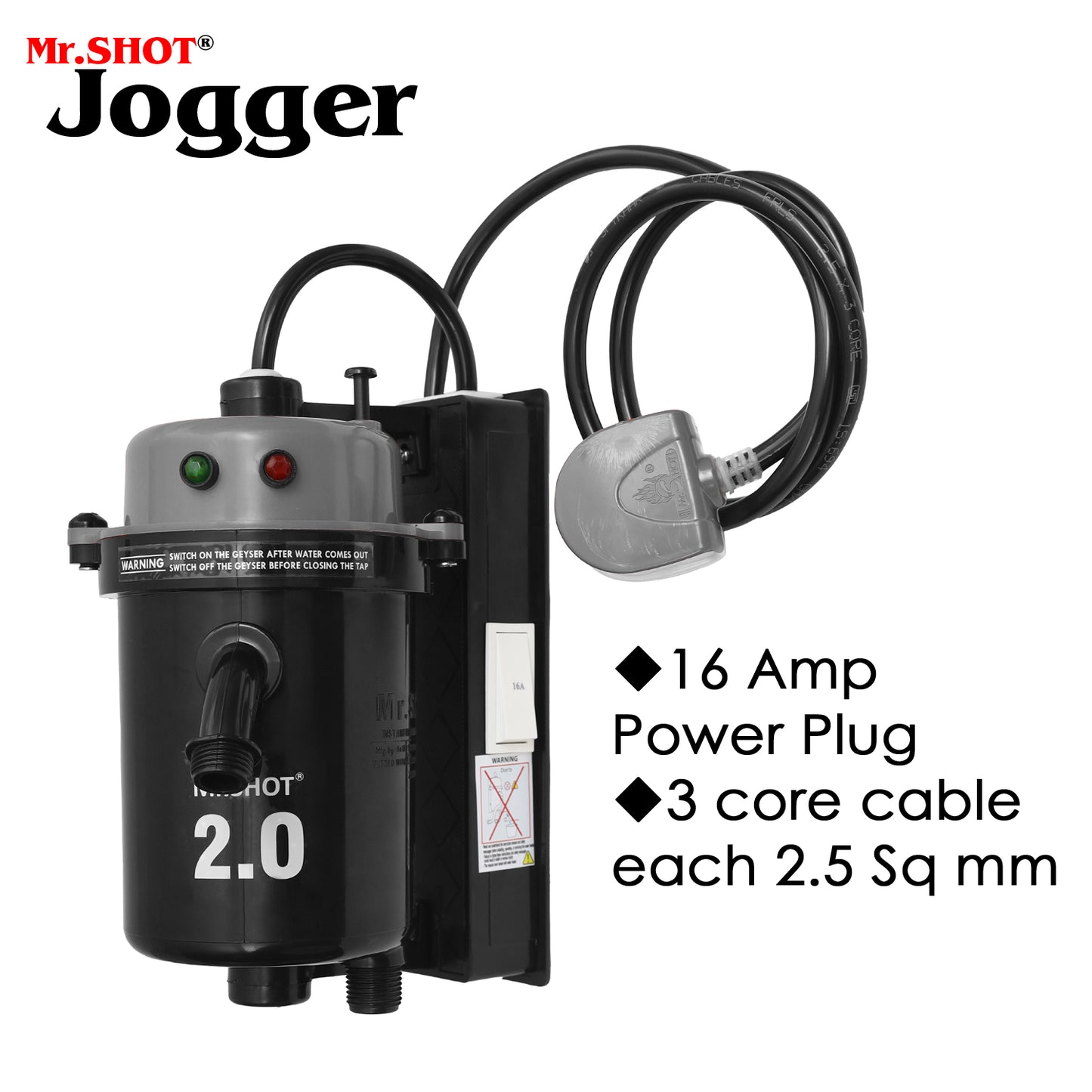 Mr.SHOT® 2.0 Jogger | Dual Thermostat model with built-in ON/OFF switch | DARK GREY