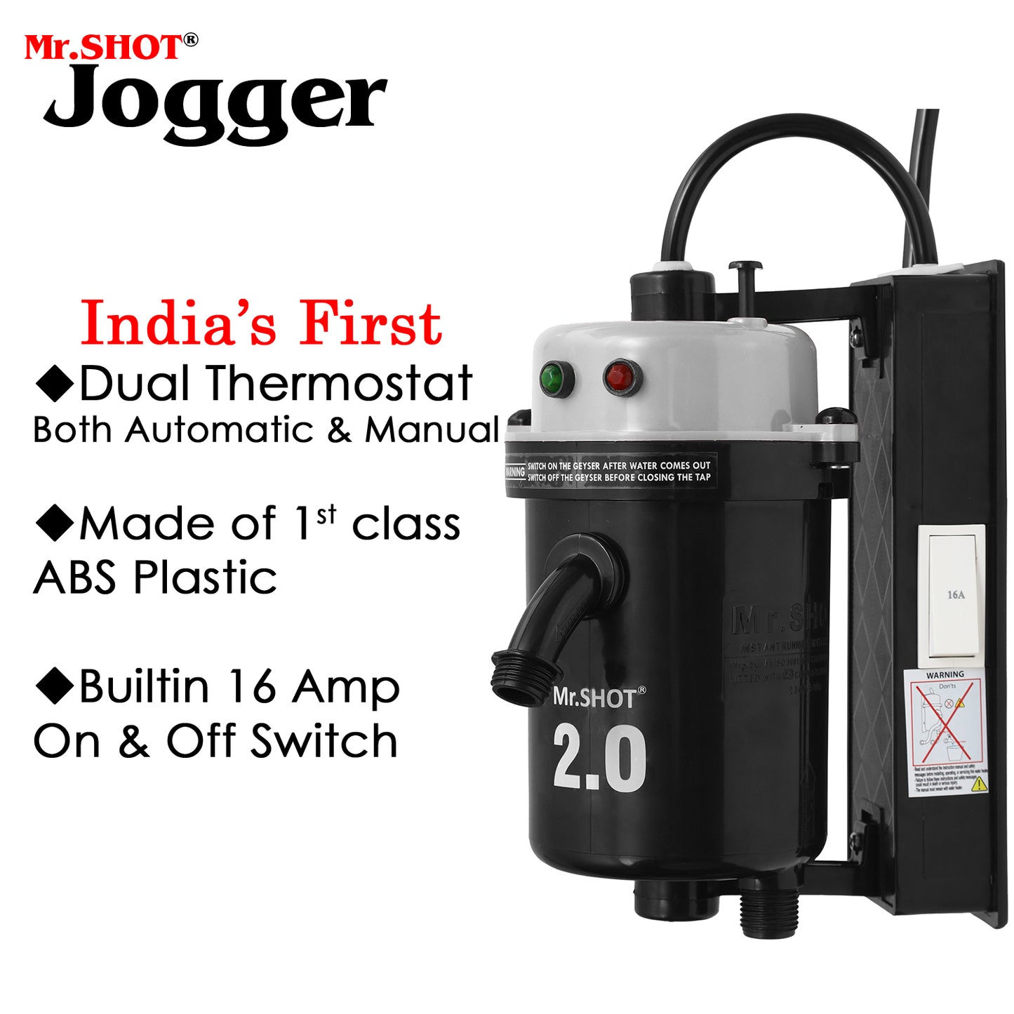 Mr.SHOT® 2.0 Jogger | Dual Thermostat model with built-in ON/OFF switch | METALLIC GREY