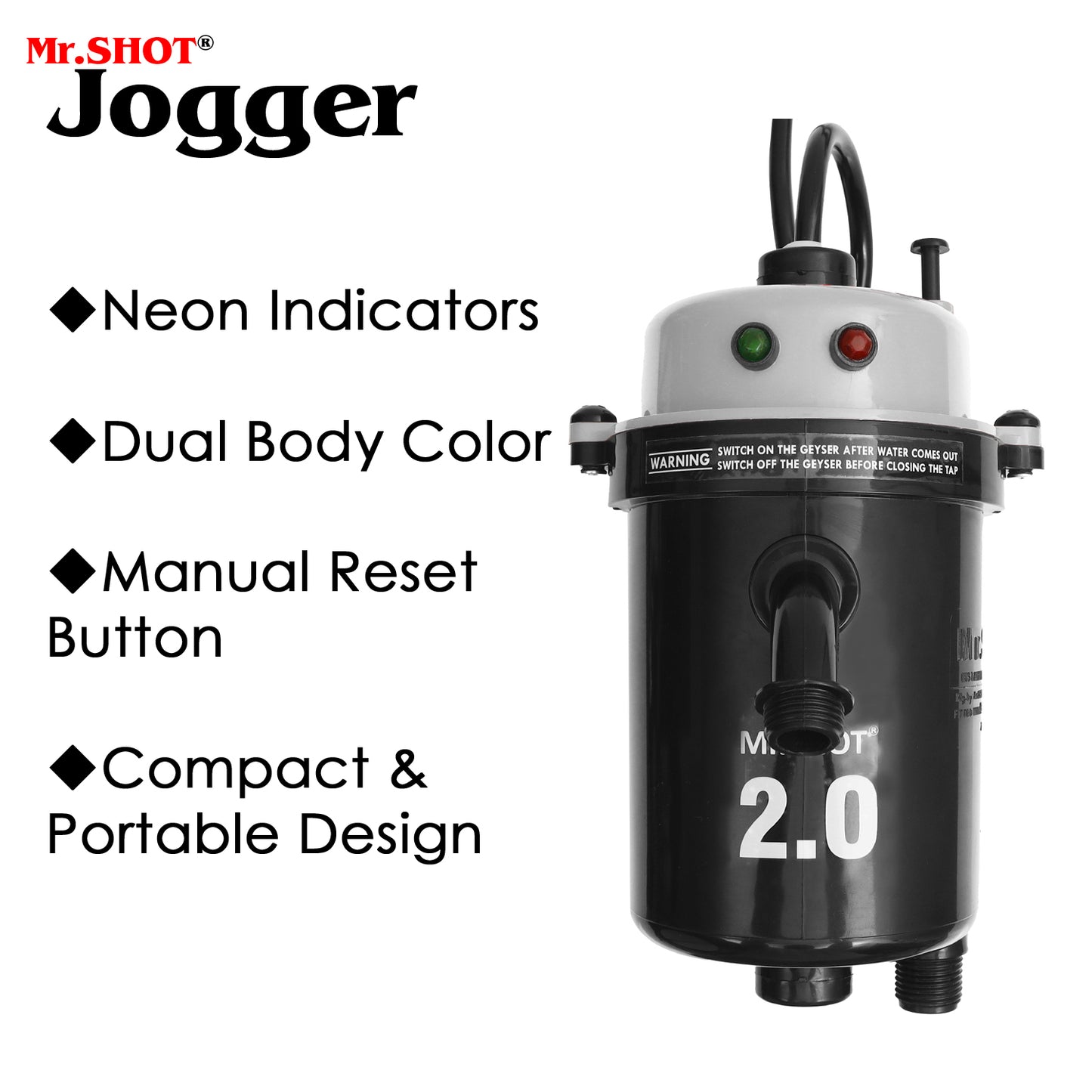 Mr.SHOT® 2.0 Jogger | Dual Thermostat model with built-in ON/OFF switch | METALLIC GREY