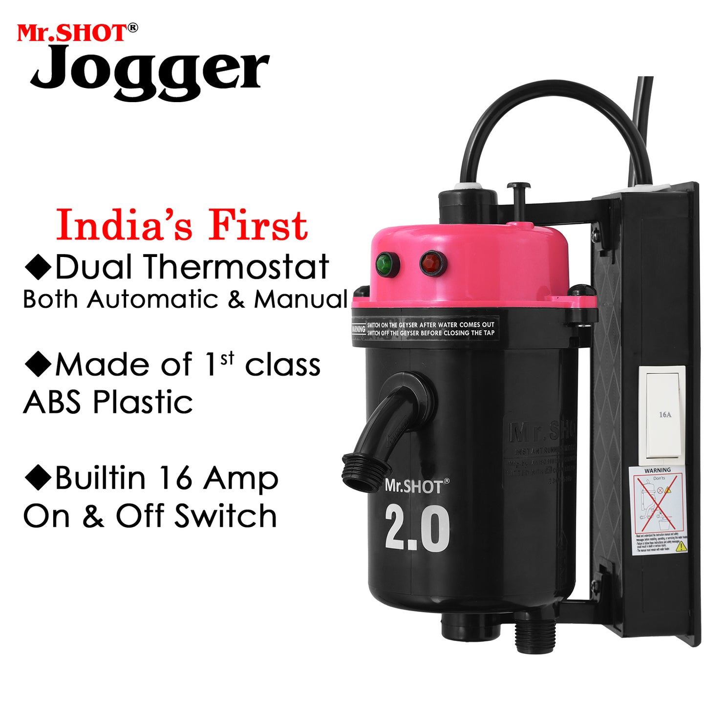 Mr.SHOT® 2.0 Jogger | Dual Thermostat model with built-in ON/OFF switch | DARK PINK