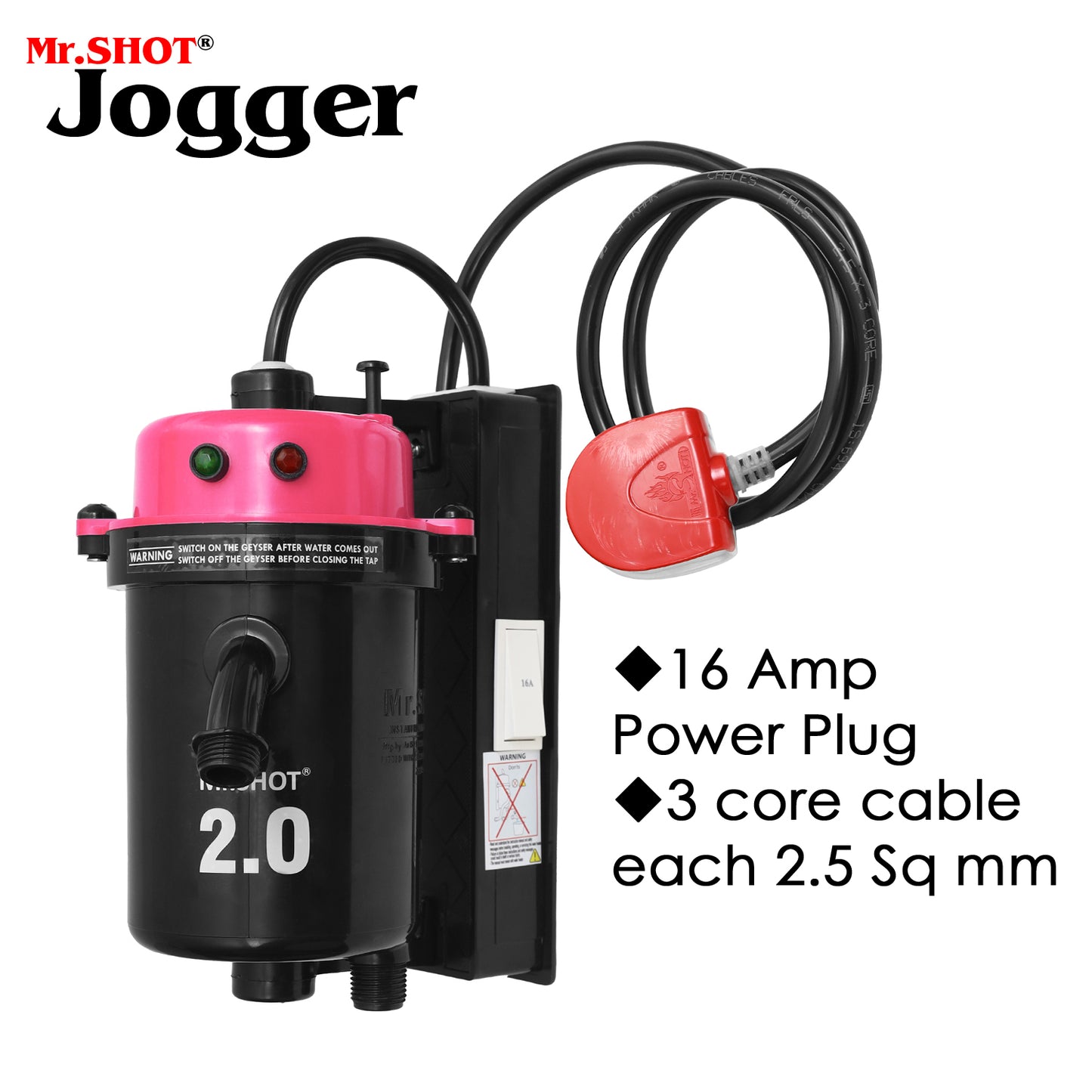Mr.SHOT® 2.0 Jogger | Dual Thermostat model with built-in ON/OFF switch | DARK PINK