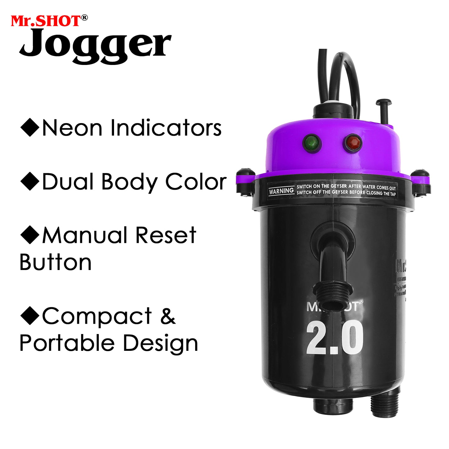 Mr.SHOT® 2.0 Jogger | Dual Thermostat model with built-in ON/OFF switch | VIOLET
