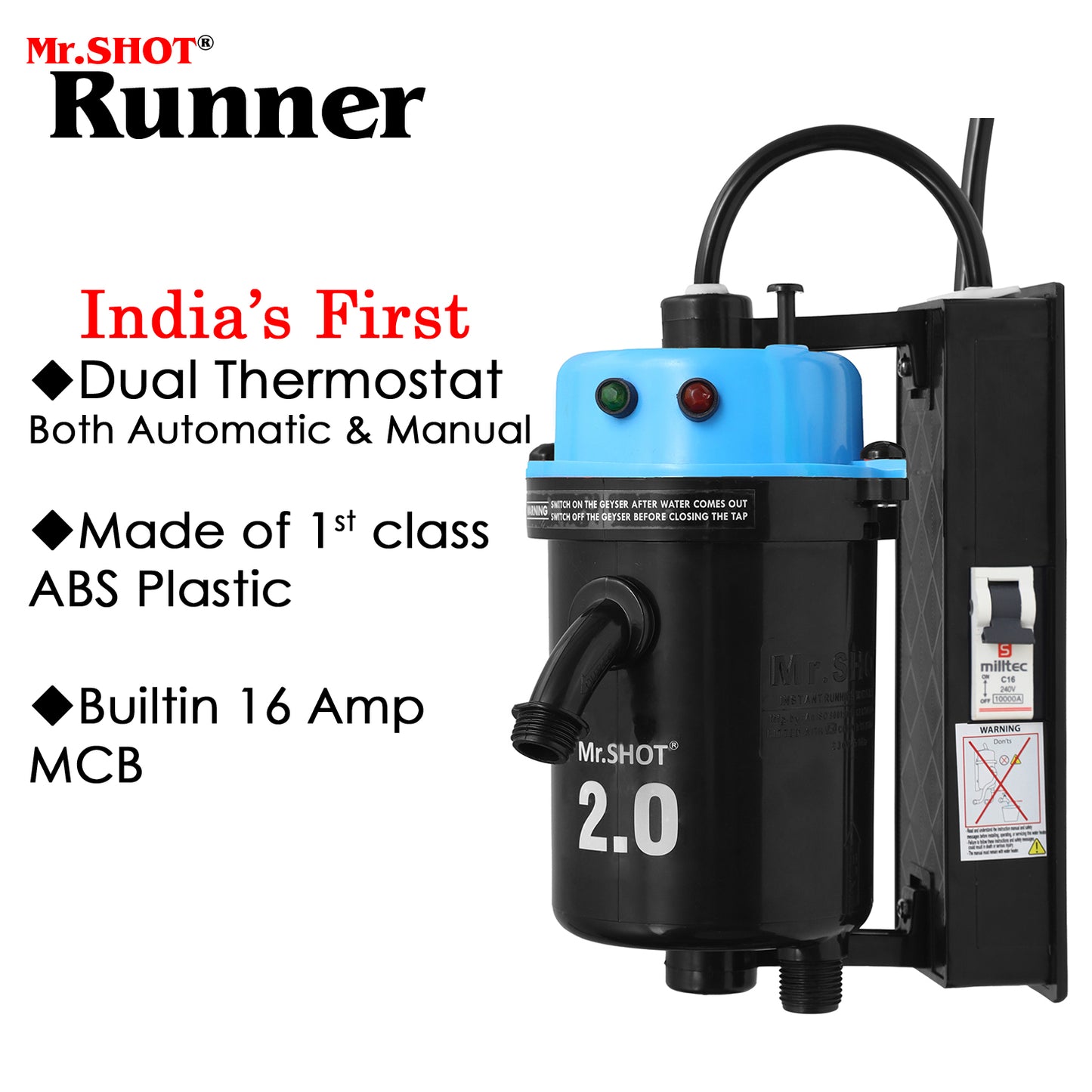 Mr.SHOT® 2.0 Runner | Dual Thermostat model with built-in MCB – BLUE
