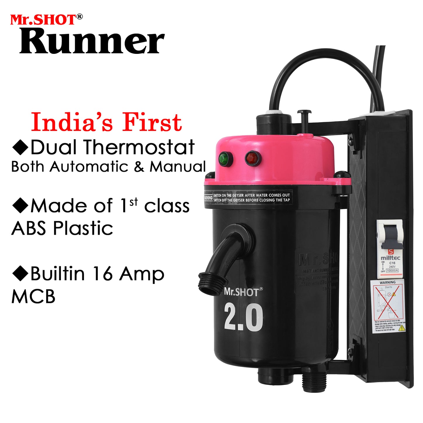 Mr.SHOT® 2.0 Runner | Dual Thermostat model with built-in MCB – DARK PINK