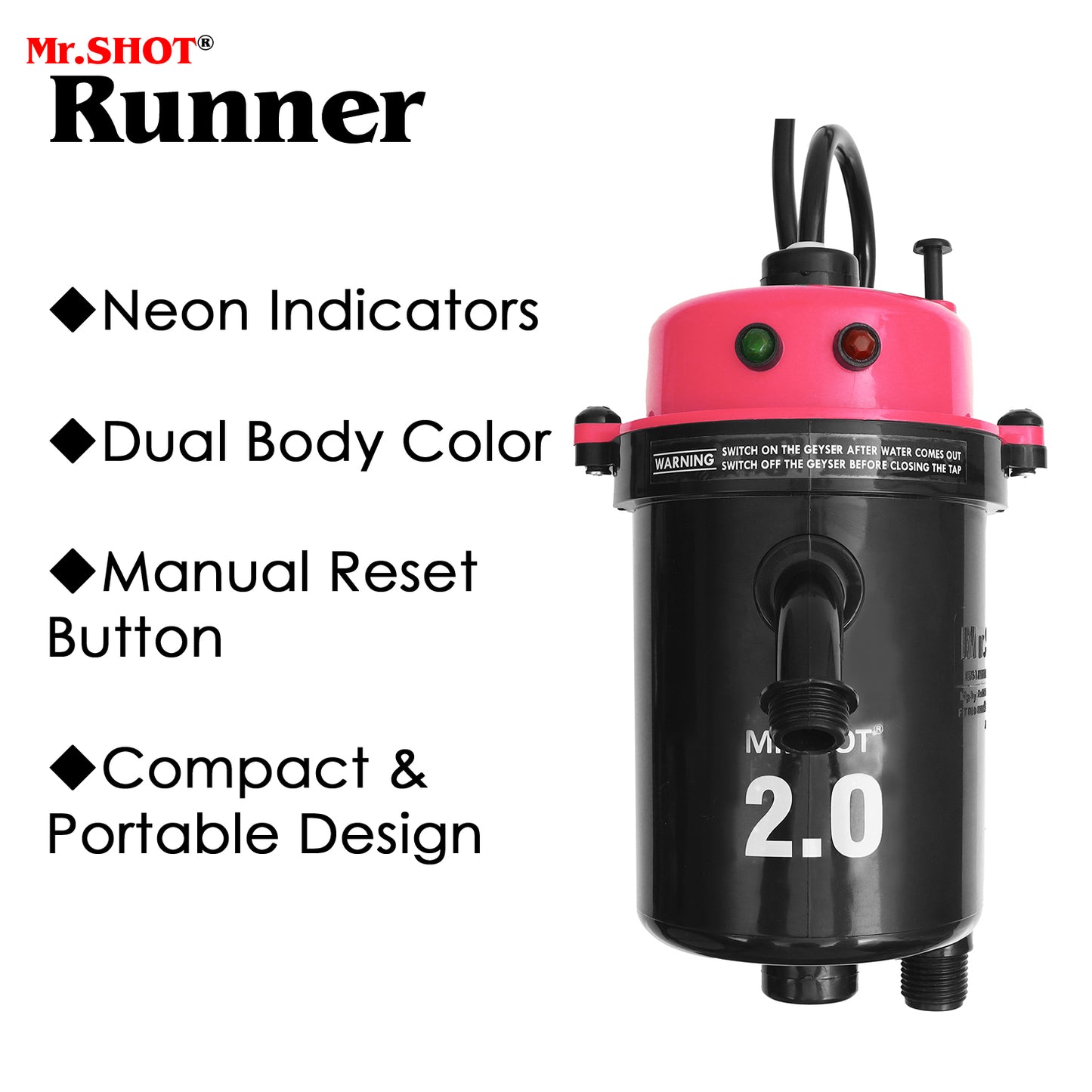 Mr.SHOT® 2.0 Runner | Dual Thermostat model with built-in MCB – DARK PINK