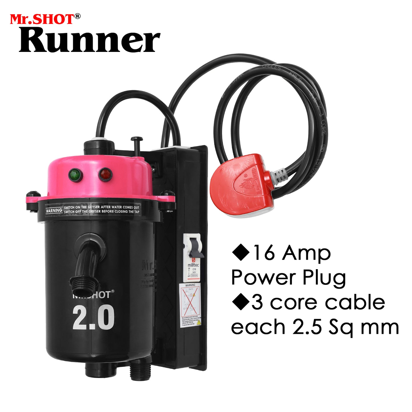 Mr.SHOT® 2.0 Runner | Dual Thermostat model with built-in MCB – DARK PINK