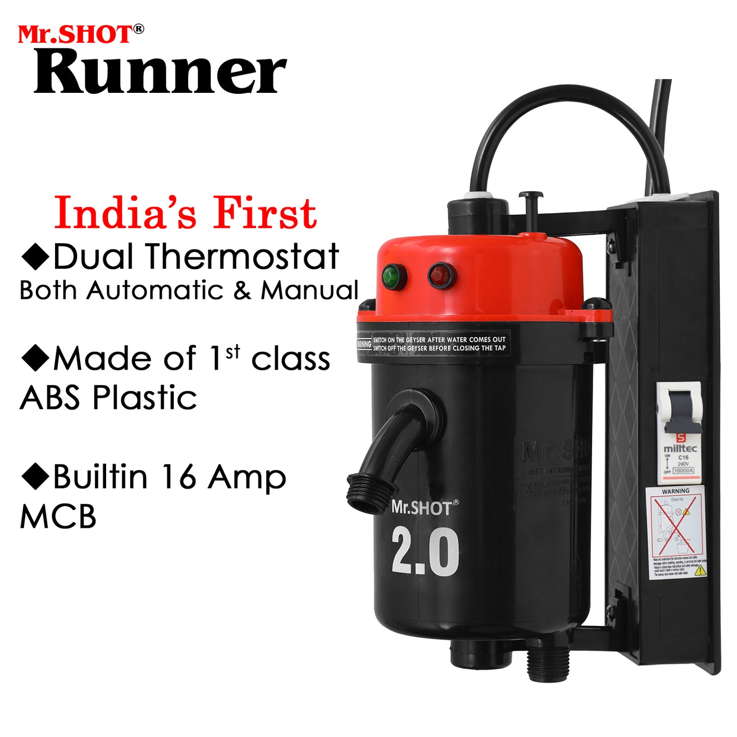 Mr.SHOT® 2.0 Runner | Dual Thermostat model with built-in MCB – RED