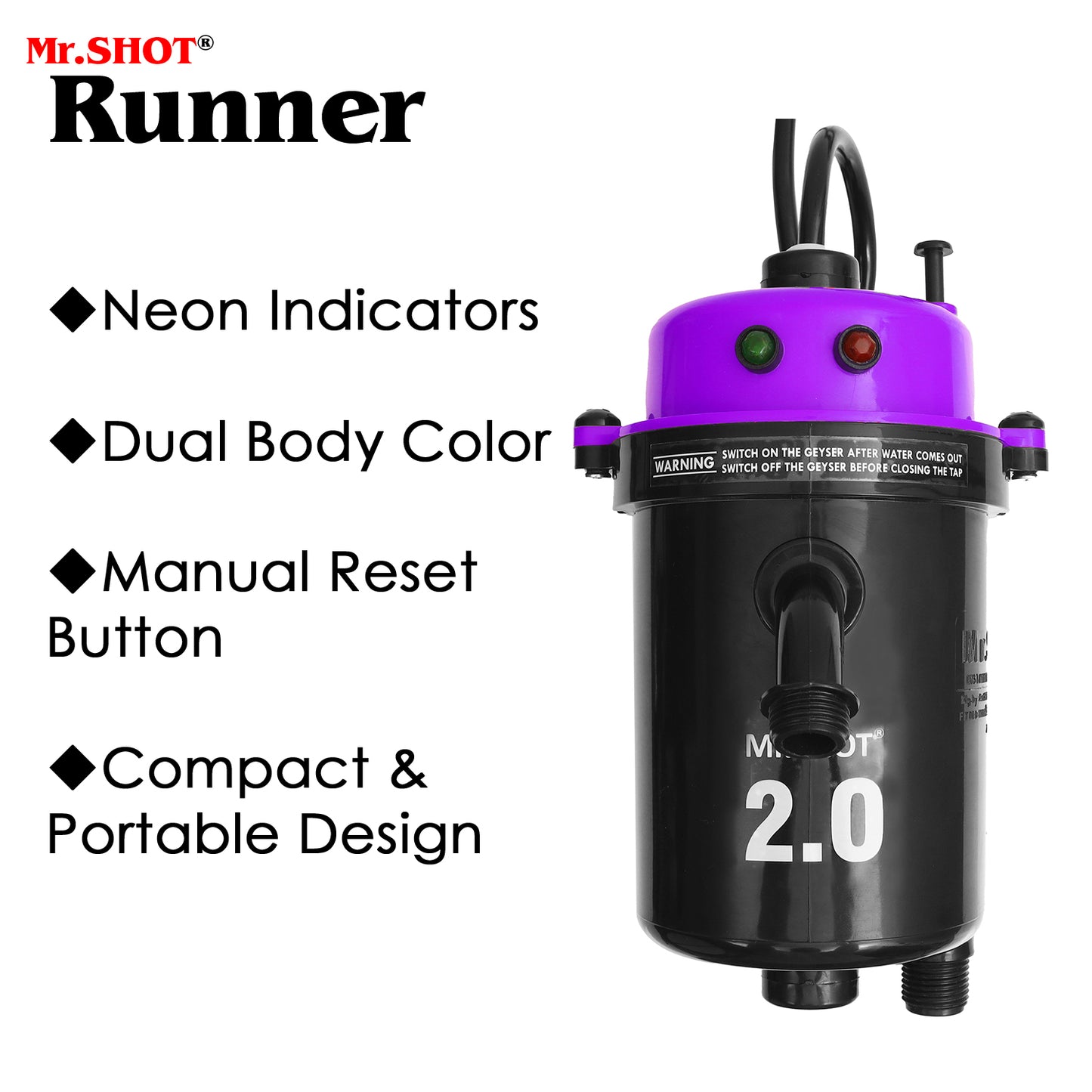 Mr.SHOT® 2.0 Runner | Dual Thermostat model with built-in MCB | VIOLET