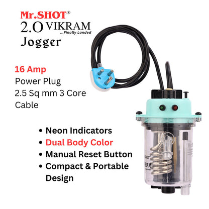 Mr.SHOT® Vikram Jogger Transparent model with built-in ON/OFF switch | GREEN