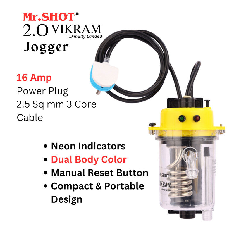 Mr.SHOT® Vikram Jogger Transparent model with built-in ON/OFF switch | YELLOW
