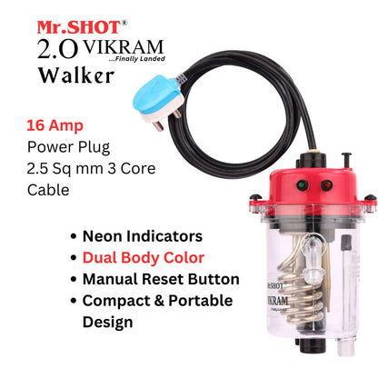 Mr.SHOT® Vikram Walker | Transparent instant water heater with engineering-grade polycarbonate body | DARK PINK
