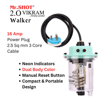 Mr.SHOT® Vikram Walker | Transparent instant water heater with engineering-grade polycarbonate body | GREEN
