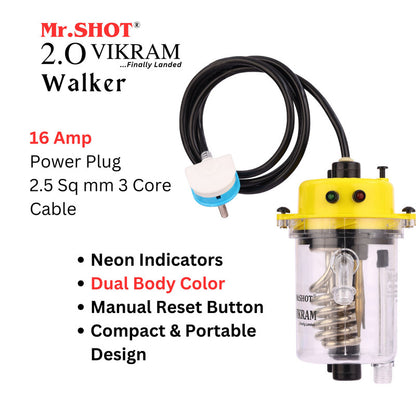 Mr.SHOT® Vikram Walker | Transparent instant water heater with engineering-grade polycarbonate body | YELLOW