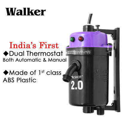 Mr.SHOT® 2.0 Walker | India's 1st Dual Thermostat Screwless Instant Water Heater | Violet