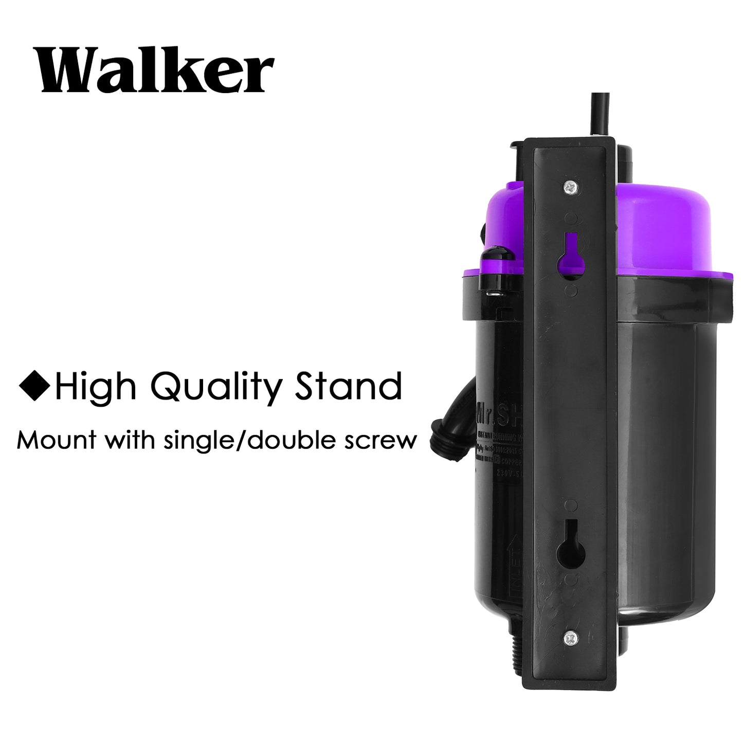 Mr.SHOT® 2.0 Walker | India's 1st Dual Thermostat Screwless Instant Water Heater | Violet