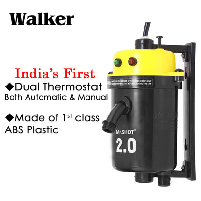 Mr.SHOT® 2.0 Walker | India's 1st Dual Thermostat Screwless Instant Water Heater | Yellow