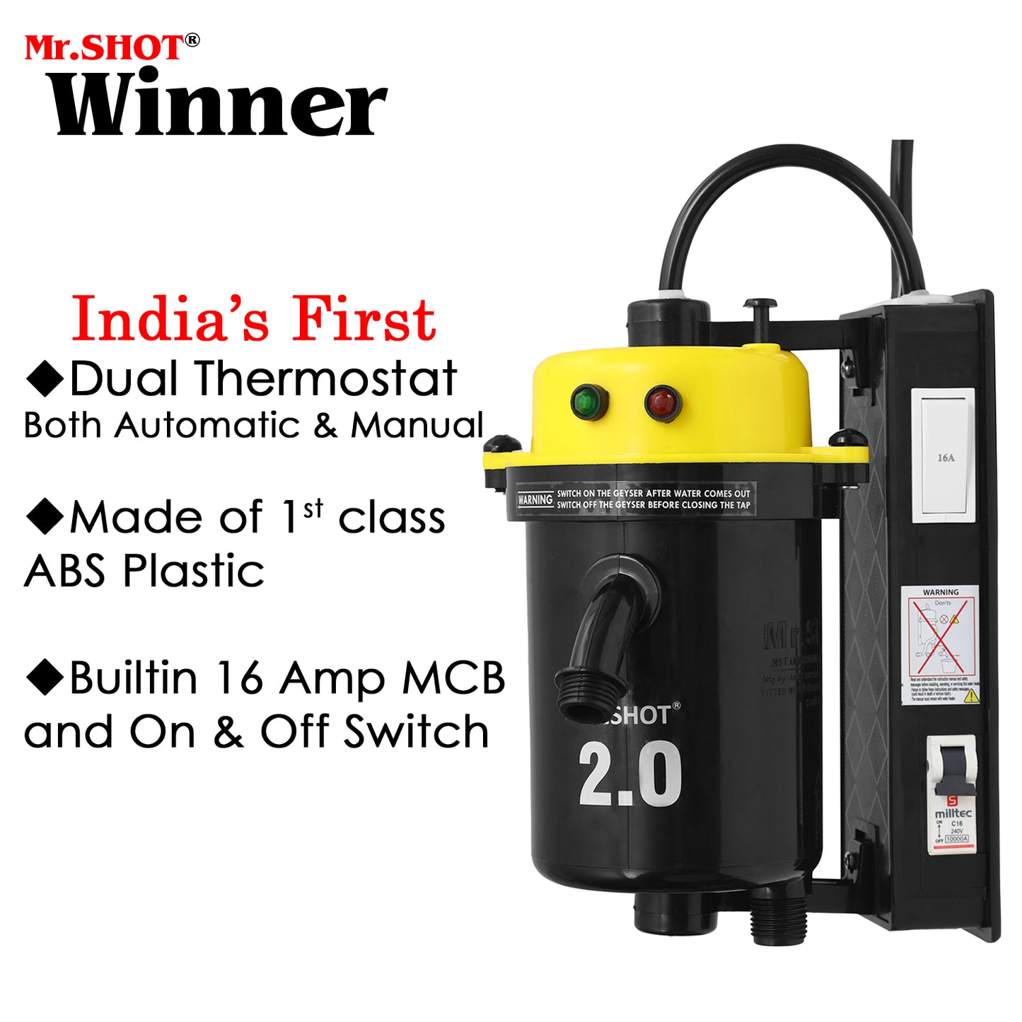 Mr.SHOT® 2.0 Winner | Flagship model with ON/OFF switch and MCB | YELLOW