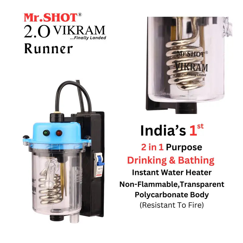Mr.SHOT® Vikram Runner | Transparent model with built-in MCB | BLUE