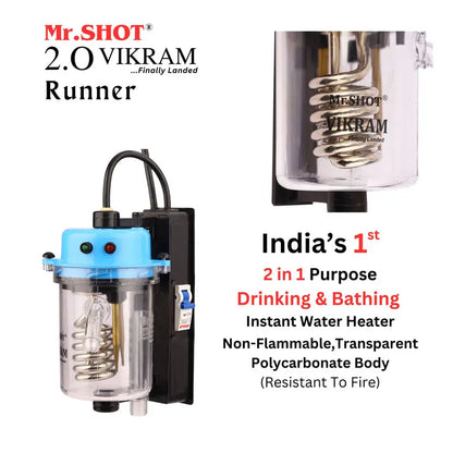 Mr.SHOT® Vikram Runner | Transparent model with built-in MCB | BLUE