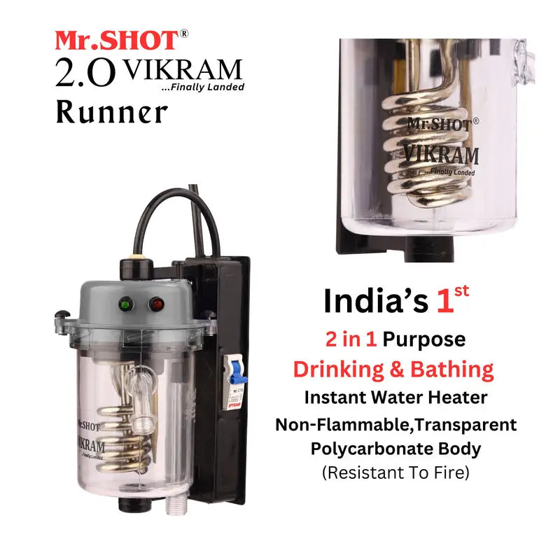 Mr.SHOT® Vikram Runner | Transparent model with built-in MCB | DARK GREY