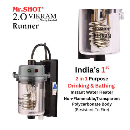 Mr.SHOT® Vikram Runner | Transparent model with built-in MCB | DARK GREY