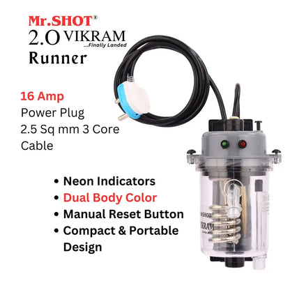 Mr.SHOT® Vikram Runner | Transparent model with built-in MCB | DARK GREY