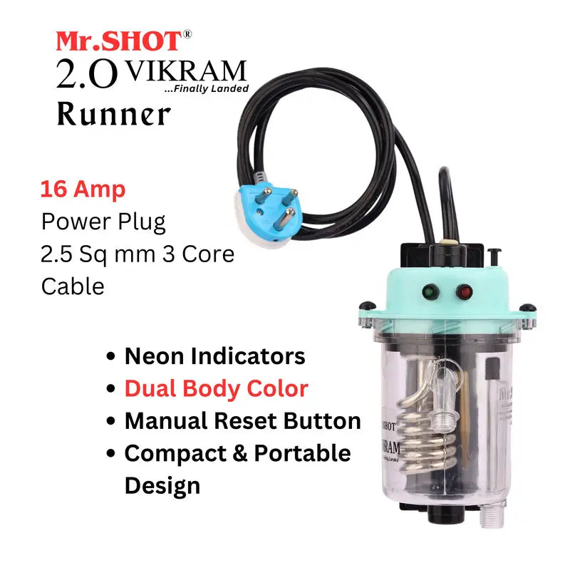 Mr.SHOT® Vikram Runner | Transparent model with built-in MCB | GREEN