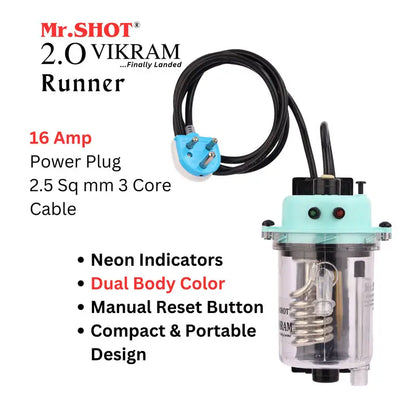Mr.SHOT® Vikram Runner | Transparent model with built-in MCB | GREEN