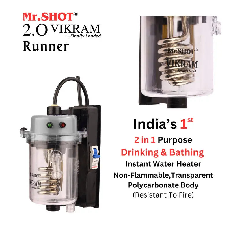 Mr.SHOT® Vikram Runner | Transparent model with built-in MCB | METALLIC GREY