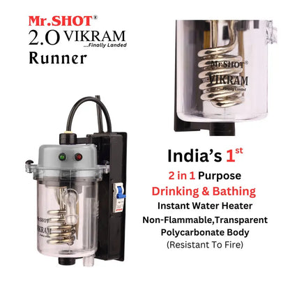 Mr.SHOT® Vikram Runner | Transparent model with built-in MCB | METALLIC GREY
