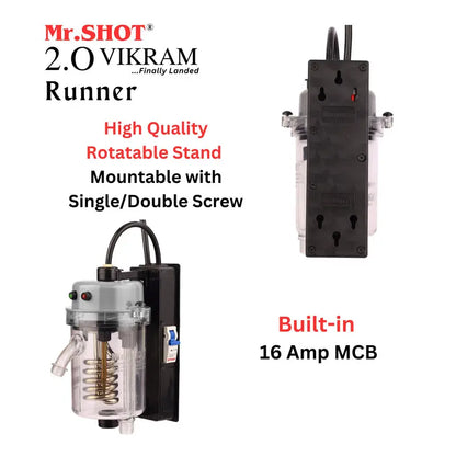Mr.SHOT® Vikram Runner | Transparent model with built-in MCB | METALLIC GREY