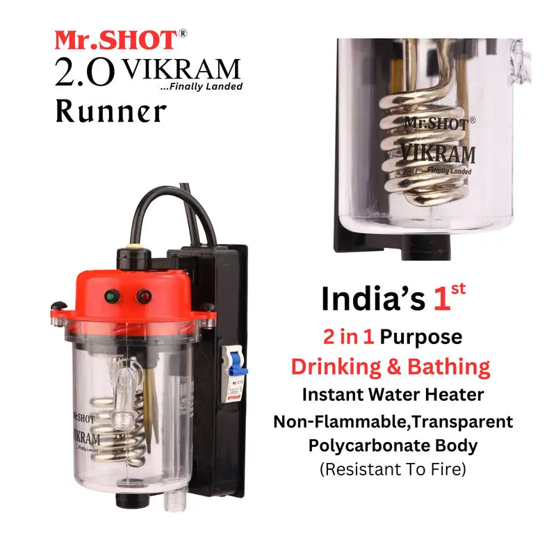 Mr.SHOT® Vikram Runner | Transparent model with built-in MCB | RED