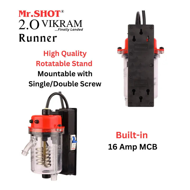 Mr.SHOT® Vikram Runner | Transparent model with built-in MCB | RED