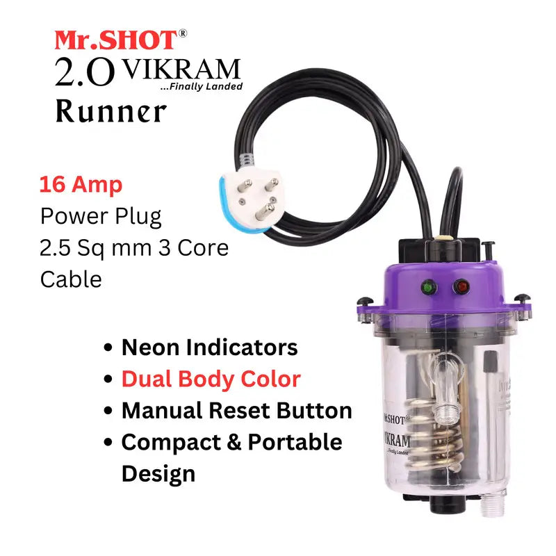 Mr.SHOT® Vikram Runner | Transparent model with built-in MCB | VOILET