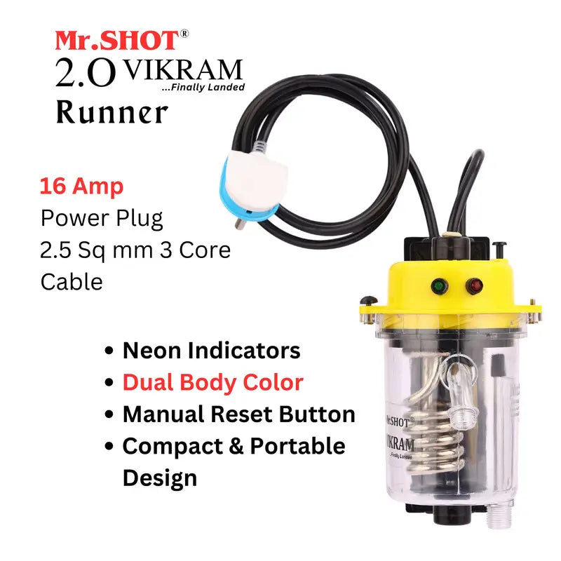 Mr.SHOT® Vikram Runner | Transparent model with built-in MCB | YELLOW