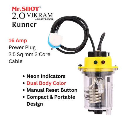 Mr.SHOT® Vikram Runner | Transparent model with built-in MCB | YELLOW